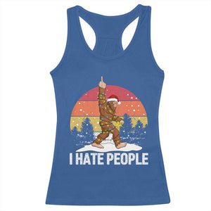 Funny Bigfoot Christmas Racerback Tank Top I Hate People TS14 Royal Blue Print Your Wear