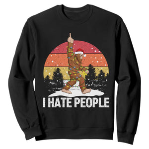 Funny Bigfoot Christmas Sweatshirt I Hate People TS14 Black Print Your Wear