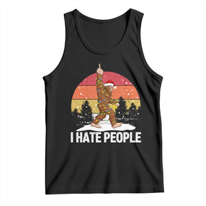Funny Bigfoot Christmas Tank Top I Hate People TS14 Black Print Your Wear