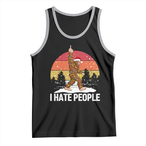 Funny Bigfoot Christmas Tank Top I Hate People TS14 Black Athletic Heather Print Your Wear