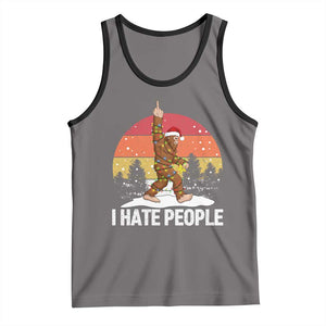 Funny Bigfoot Christmas Tank Top I Hate People TS14 Deep Heather Black Print Your Wear