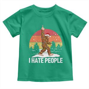 Funny Bigfoot Christmas Toddler T Shirt I Hate People TS14 Irish Green Print Your Wear