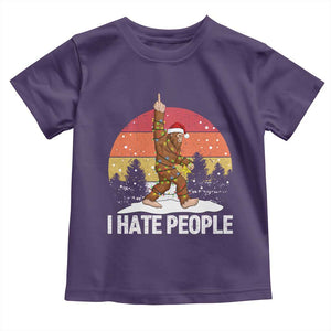 Funny Bigfoot Christmas Toddler T Shirt I Hate People TS14 Purple Print Your Wear