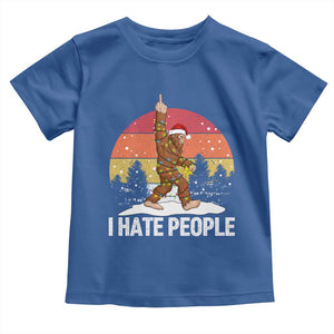 Funny Bigfoot Christmas Toddler T Shirt I Hate People TS14 Royal Blue Print Your Wear
