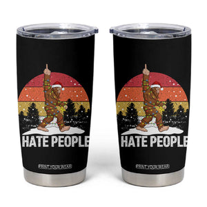 Funny Bigfoot Christmas Tumbler Cup I Hate People TS14 Black Print Your Wear