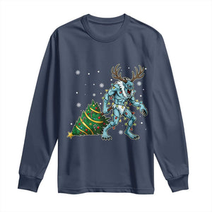 Wendigo Monster Long Sleeve Shirt Cryptid Mythical Christmas TS14 Navy Print Your Wear
