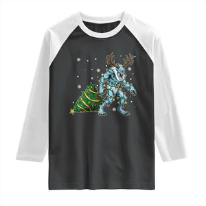 Wendigo Monster Raglan Shirt Cryptid Mythical Christmas TS14 Black White Print Your Wear