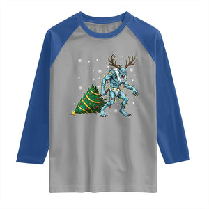 Wendigo Monster Raglan Shirt Cryptid Mythical Christmas TS14 Sport Gray Royal Print Your Wear