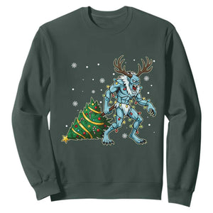 Wendigo Monster Sweatshirt Cryptid Mythical Christmas TS14 Dark Forest Green Print Your Wear