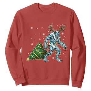 Wendigo Monster Sweatshirt Cryptid Mythical Christmas TS14 Red Print Your Wear