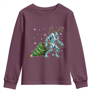 Wendigo Monster Youth Sweatshirt Cryptid Mythical Christmas TS14 Maroon Print Your Wear