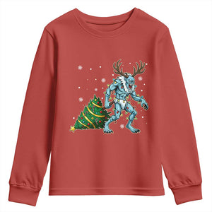 Wendigo Monster Youth Sweatshirt Cryptid Mythical Christmas TS14 Red Print Your Wear