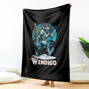 Funny Wendigo Monster Christmas Throw Blanket Rock On Hand Meme Xmas TS14 Print Your Wear