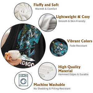 Funny Wendigo Monster Christmas Throw Blanket Rock On Hand Meme Xmas TS14 Print Your Wear