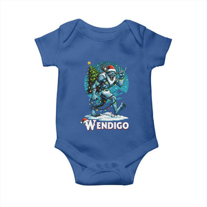 Funny Wendigo Monster Christmas Baby Onesie Rock On Hand Meme Xmas TS14 Royal Blue Print Your Wear