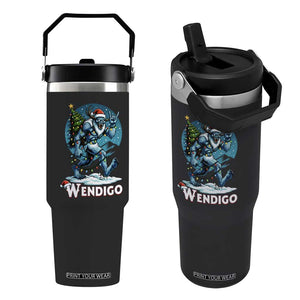 Funny Wendigo Monster Christmas Flip Straw Tumbler Rock On Hand Meme Xmas TS14 One Size: 30 oz Black Print Your Wear