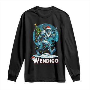 Funny Wendigo Monster Christmas Long Sleeve Shirt Rock On Hand Meme Xmas TS14 Black Print Your Wear