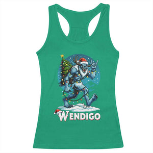 Funny Wendigo Monster Christmas Racerback Tank Top Rock On Hand Meme Xmas TS14 Irish Green Print Your Wear