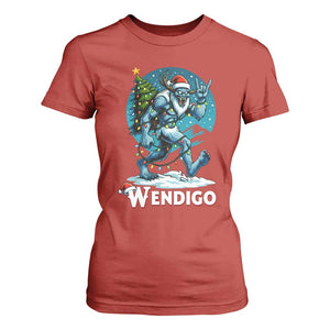 Funny Wendigo Monster Christmas T Shirt For Women Rock On Hand Meme Xmas TS14 Red Print Your Wear