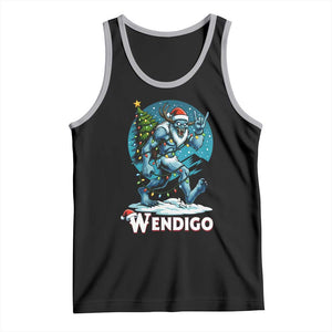Funny Wendigo Monster Christmas Tank Top Rock On Hand Meme Xmas TS14 Black Athletic Heather Print Your Wear