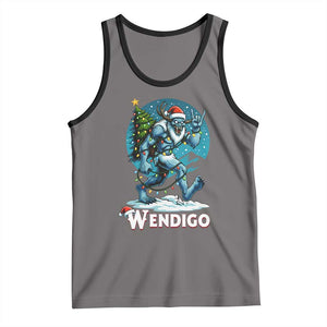 Funny Wendigo Monster Christmas Tank Top Rock On Hand Meme Xmas TS14 Deep Heather Black Print Your Wear