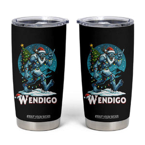 Funny Wendigo Monster Christmas Tumbler Cup Rock On Hand Meme Xmas TS14 Black Print Your Wear