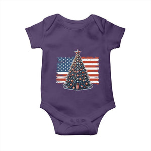 Patriotic American Flag Christmas Baby Onesie TS14 Purple Print Your Wear