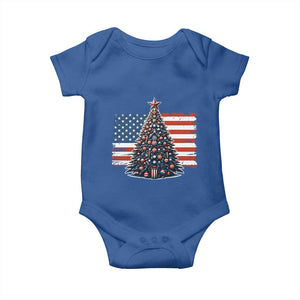Patriotic American Flag Christmas Baby Onesie TS14 Royal Blue Print Your Wear