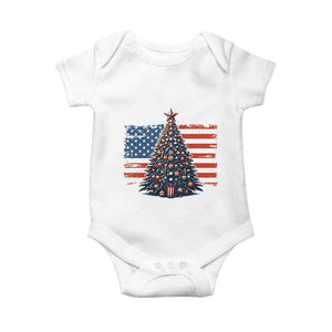 Patriotic American Flag Christmas Baby Onesie TS14 White Print Your Wear
