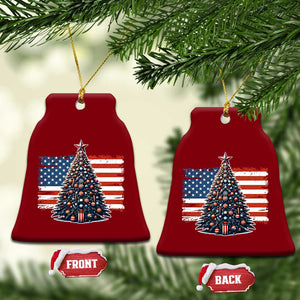 Patriotic American Flag Xmas Ceramic Ornament TS14 Print Your Wear