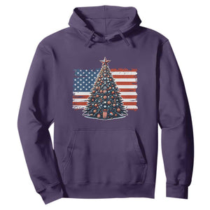 Patriotic American Flag Christmas Hoodie TS14 Purple Print Your Wear