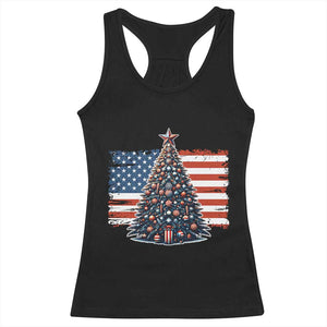 Patriotic American Flag Christmas Racerback Tank Top TS14 Black Print Your Wear