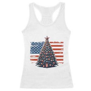 Patriotic American Flag Christmas Racerback Tank Top TS14 White Print Your Wear
