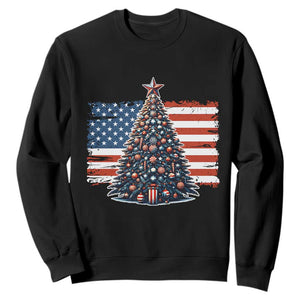 Patriotic American Flag Christmas Sweatshirt TS14 Black Print Your Wear
