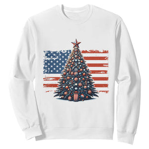Patriotic American Flag Christmas Sweatshirt TS14 White Print Your Wear
