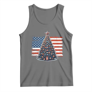 Patriotic American Flag Christmas Tank Top TS14 Black Heather Print Your Wear