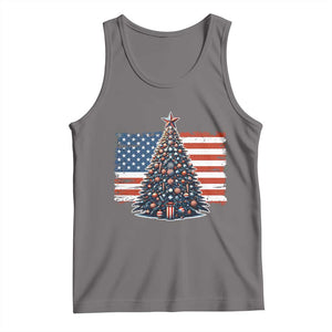 Patriotic American Flag Christmas Tank Top TS14 Deep Heather Print Your Wear