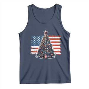 Patriotic American Flag Christmas Tank Top TS14 Navy Print Your Wear