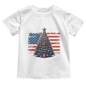 Patriotic American Flag Christmas Toddler T Shirt TS14 White Print Your Wear