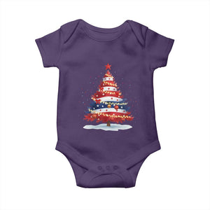 Christmas Tree American Flag Patriotic Baby Onesie TS14 Purple Print Your Wear