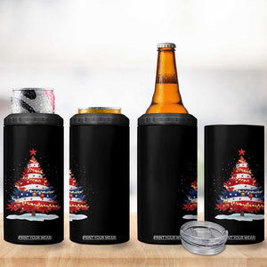 Christmas Tree American Flag Patriotic 4 in 1 Can Cooler Tumbler TS14 Print Your Wear