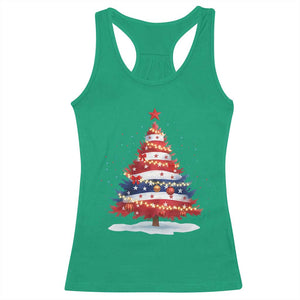 Christmas Tree American Flag Patriotic Racerback Tank Top TS14 Irish Green Print Your Wear