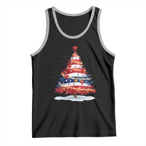 Christmas Tree American Flag Patriotic Tank Top TS14 Black Athletic Heather Print Your Wear