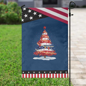 Christmas Tree American Flag Patriotic Garden Flag TS14 Classic Blue Black Print Your Wear