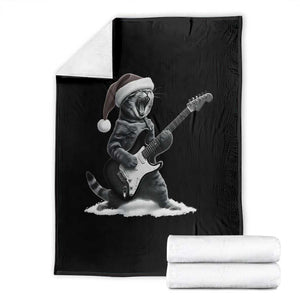 Funny Cat Guitar Throw Blanket Rock and Roll Christmas TS14 Black Print Your Wear