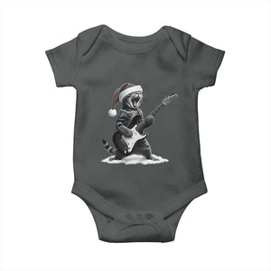Funny Cat Guitar Baby Onesie Rock and Roll Christmas TS14 Dark Heather Print Your Wear