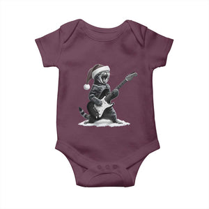 Funny Cat Guitar Baby Onesie Rock and Roll Christmas TS14 Maroon Print Your Wear
