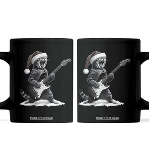 Funny Cat Guitar Coffee Mug Rock and Roll Christmas TS14 Black Print Your Wear