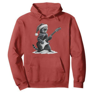 Funny Cat Guitar Hoodie Rock and Roll Christmas TS14 Red Print Your Wear
