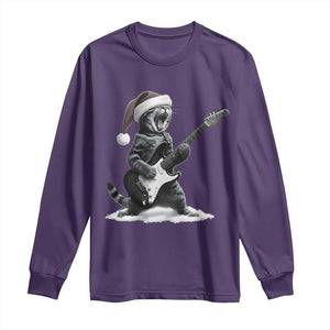 Funny Cat Guitar Long Sleeve Shirt Rock and Roll Christmas TS14 Purple Print Your Wear